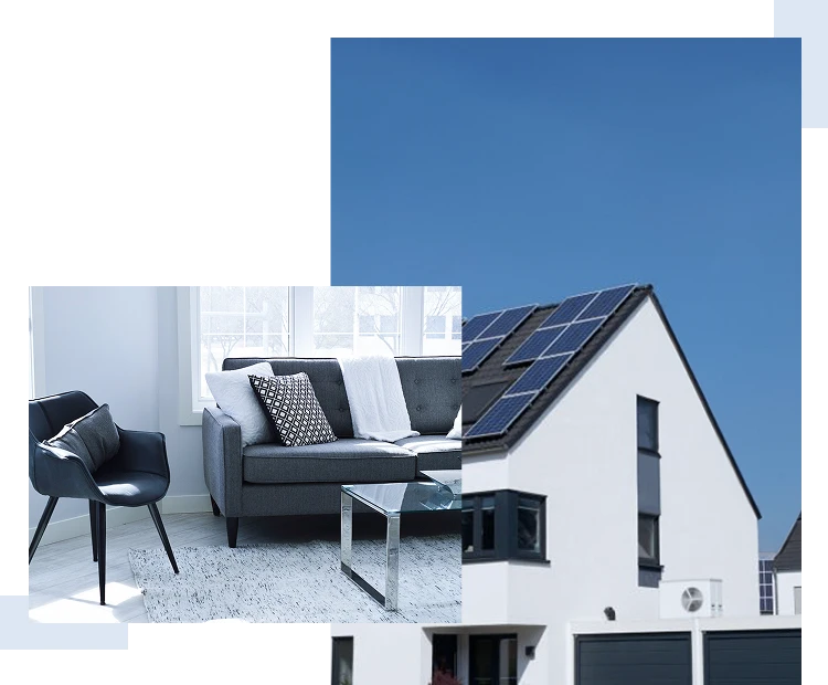 Symbolbild einer Wohnung sowie eines Hauses von außen für die kostenlose Immobilienbewertung von Grünewald Immobilien