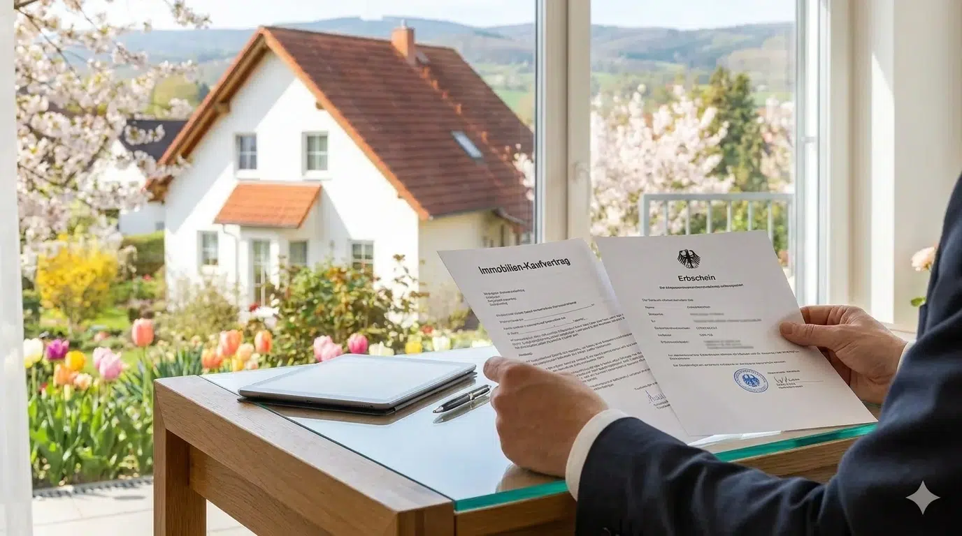 Erbschein und Vertrag für den Hausverkauf – Grünewald Immobilien