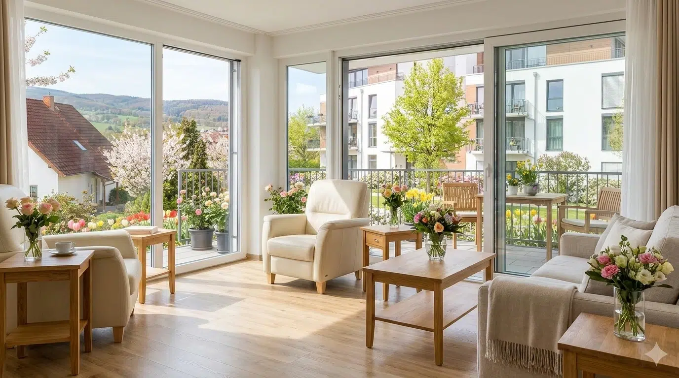 Helles Wohnzimmer einer Eigentumswohnung – Grünewald Immobilien